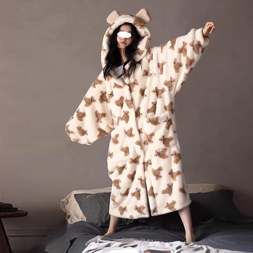 裁缝学苑AS389睡衣冬季珊瑚绒睡袍纸样女装浴袍加绒加厚家居服外穿样板 商品图3