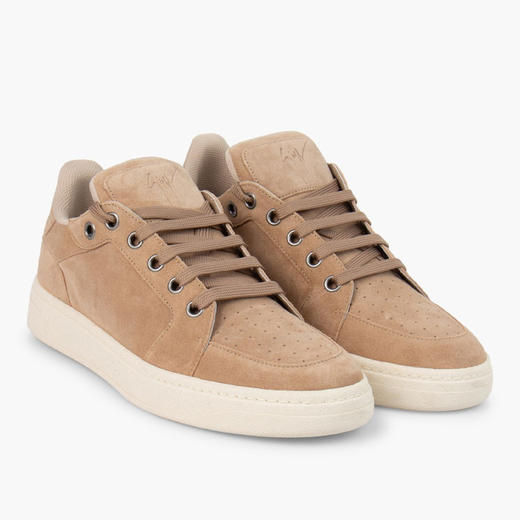 Giuseppe Zanotti 男士签名徽标低帮绒面革休闲运动鞋 驼色 RU40008002 商品图1