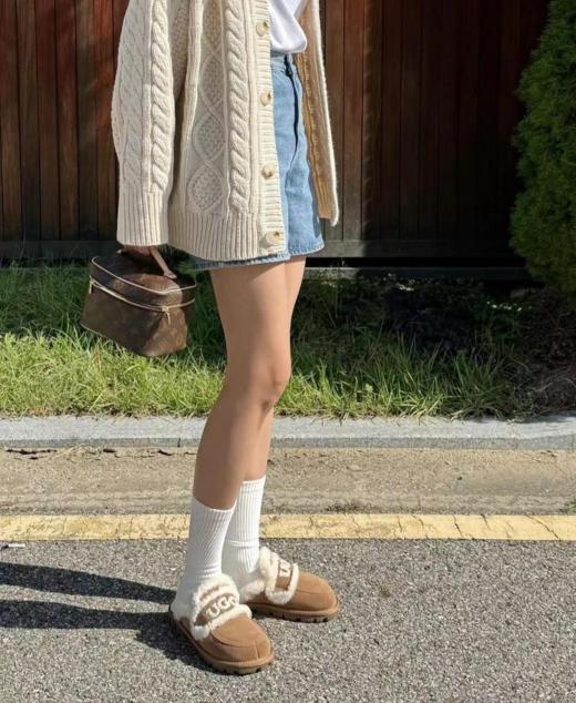 UGG雪地靴平底刺绣拖鞋毛绒半拖（UX*XR） 商品图3