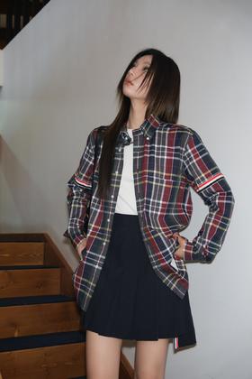 TB家2024新款格纹衬衫格子横纵交错撞出格纹新火花学院风，超洋气（UY*NICE)