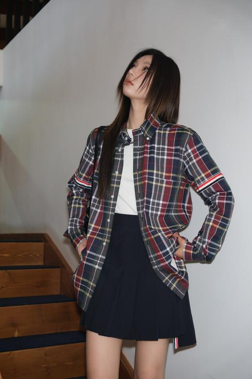 TB家2024新款格纹衬衫格子横纵交错撞出格纹新火花学院风，超洋气（UY*NICE) 商品图0