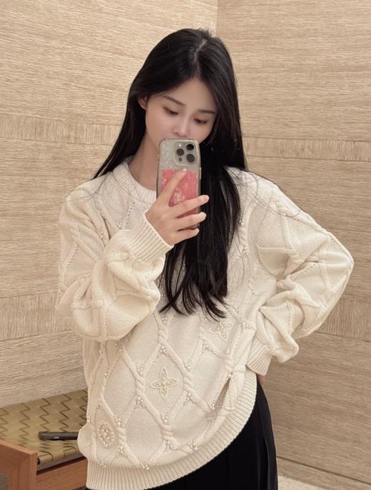 驴家24Fw秋冬新款绞花针织绵羊毛混纺套头衫（UY*DQJB) 商品图10