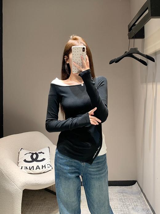 24Fw秋冬新款不规则假两件长袖T恤（UY*） 商品图0