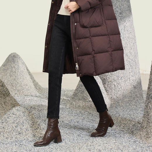 半身缘女裤 冬季简洁大方暖和舒适铅笔牛仔裤254202E10102603 商品图1