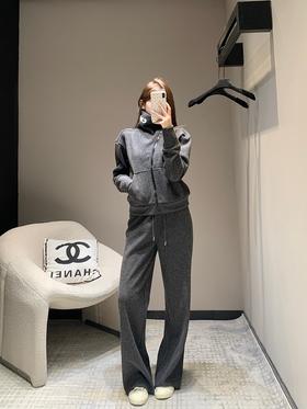 小众品牌24Fw秋冬新款休闲拉链加绒外套长裤套装（UY*DQJB）