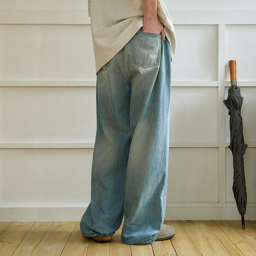 714street复古莱赛尔天丝牛仔裤男2025春季新款宽松直筒休闲长裤 商品图4