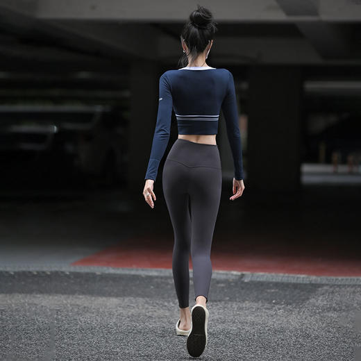 Beemen防卷边瑜伽裤女高腰外穿塑形健身长裤 商品图5