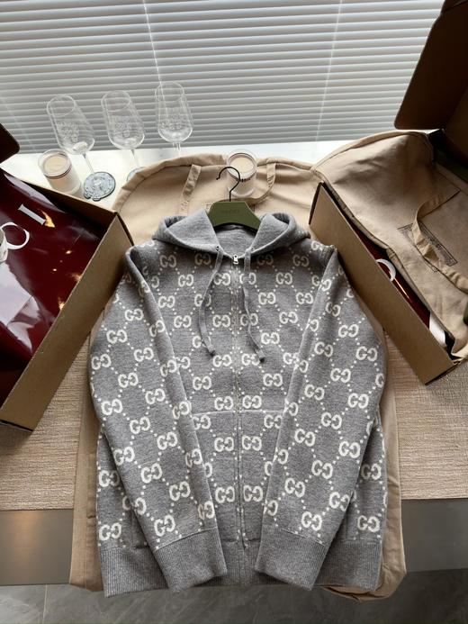 G家 24双面GG羊毛连帽外套定织美利奴羊毛纱线男女同款（DY） 商品图14