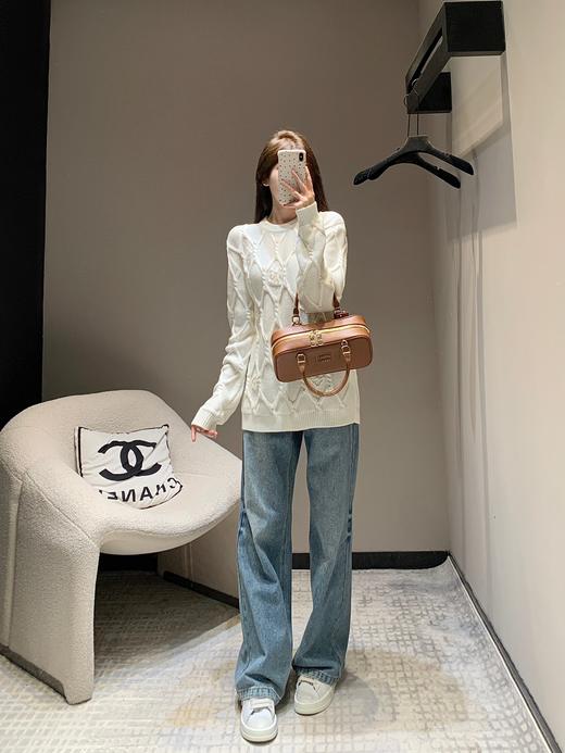 驴家24Fw秋冬新款绞花针织绵羊毛混纺套头衫（UY*DQJB) 商品图7