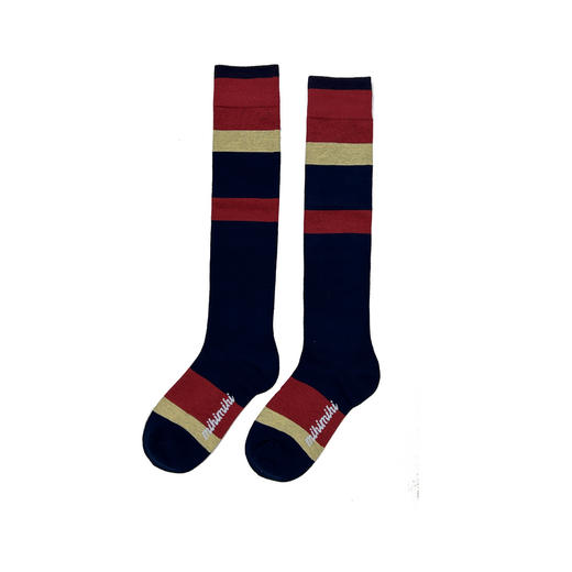 谜底复古女袜2025春季新品女袜条纹撞色特色高筒袜袜子251MQ0409 商品图0