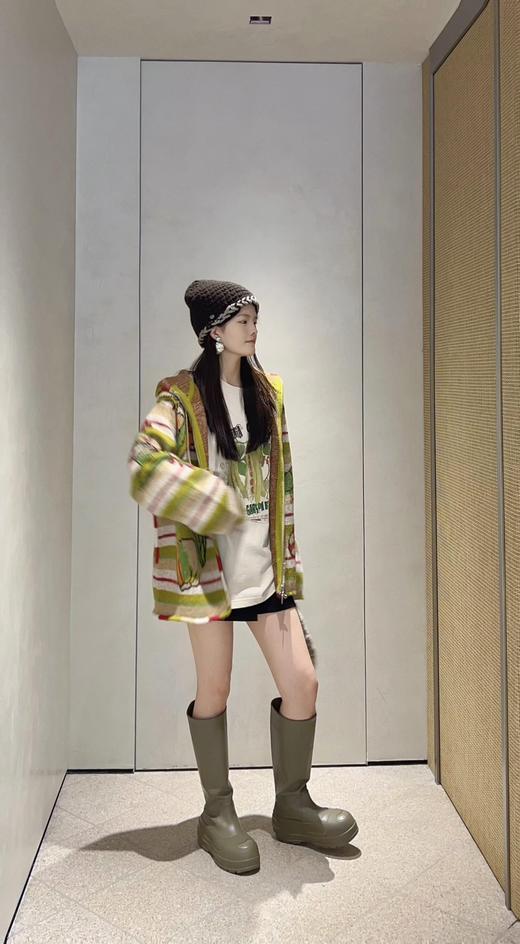 GARC*N24FW秋冬新款豌豆提花拉链针织连帽外套（UY*DQJB） 商品图2