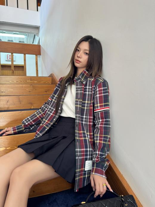 TB家2024新款格纹衬衫格子横纵交错撞出格纹新火花学院风，超洋气（UY*NICE) 商品图4