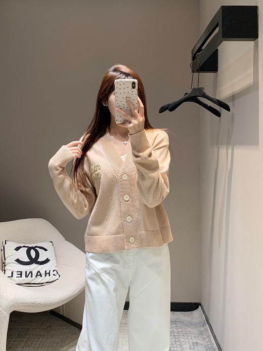 缪缪24FW秋冬新品珠钻字母logo长袖小开衫复古少女系风格（UY*DQJB) 商品图0