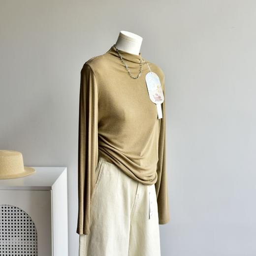 丁摩 【天丝羊毛松松衣】秋冬女装新款中高领天丝羊毛长袖毛衫打底衫女4ZF-193 商品图7