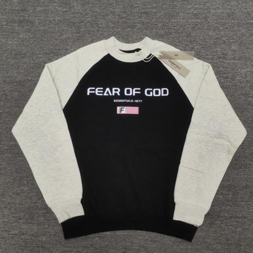 FOGCRAUYFEAROFGODESSENTIALS新款双拼字母潮牌加绒男士情侣圆领卫衣（U） 商品图1