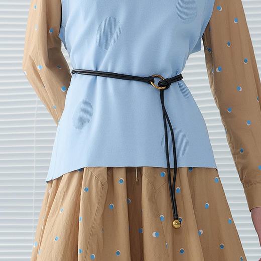 谜底牛皮革腰绳2025春新品百搭优雅设计感腰带皮带女士251MQ0407 商品图1