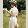 OLrain欧芮儿米白色连衣裙女春季2025年新款复古通勤连肩袖衬衫裙 商品缩略图4