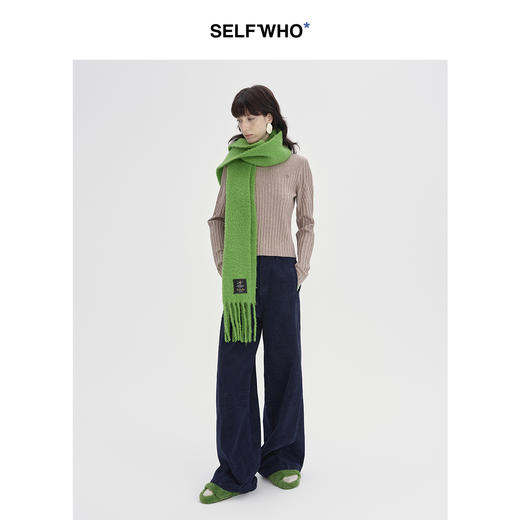 SELFWHO复古水洗做旧牛仔裤女2024秋冬小个子高腰宽松廓形阔腿裤 商品图2