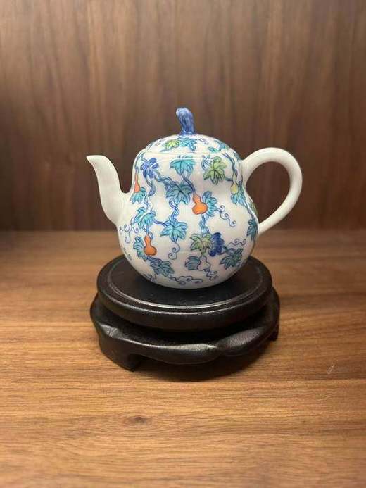 斗彩福禄双全泡茶壶 商品图0