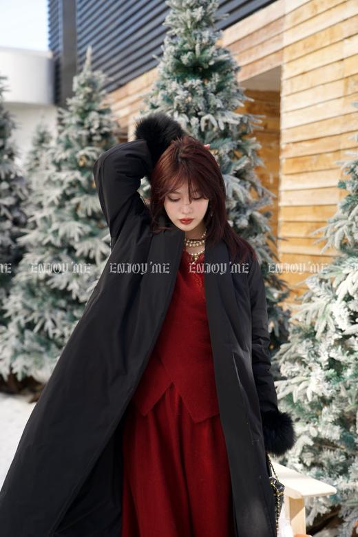 【门店同款】ENJOY冬季从“绒”冬日V领系带长款羽绒服 160444743 商品图4