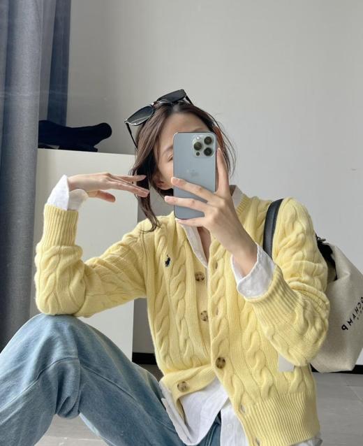 PoLo/拉夫劳伦出口订单区别市场货！25早春新款精致的刺绣小马经典logo扭麻花织法开衫（U） 商品图3