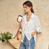 OLrain欧芮儿法式白色衬衫女春季2025年新款慵懒风蕾丝拼接衬衣 商品缩略图3