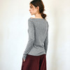 OLrain欧芮儿法式长袖T恤女春季2025年新款一字领不规则抽褶上衣 商品缩略图4