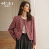 OLrain欧芮儿小香风外套女春季2025年新款安可拉红圆领粗花呢上衣 商品缩略图0