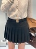 缪缪24Fw秋冬新款学院风金属字母扣腰带高腰百褶半身裙（UY*DQJB） 商品缩略图1