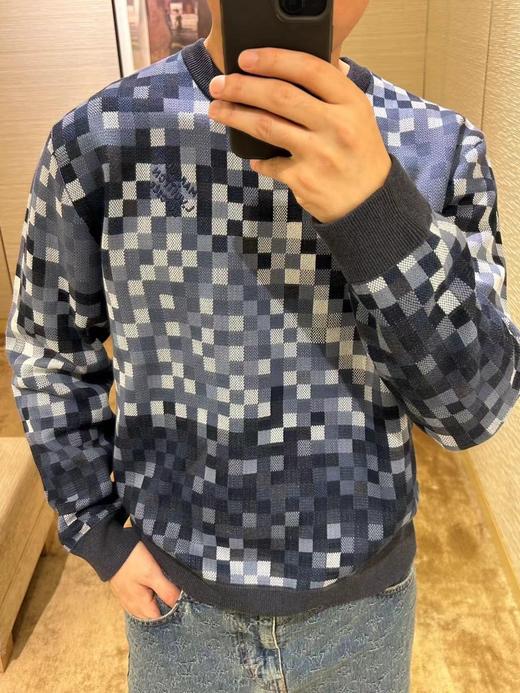 驴家24Fw秋冬新款马赛克渐变棋盘格Monogram花㚏针织毛衣男女同款（UY*DQJB） 商品图12