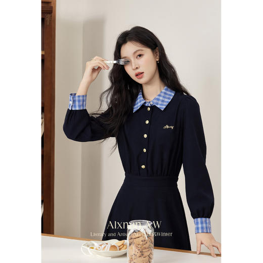 鹿向南「格雷学院」外套连衣裙套装2024秋季新款时尚通勤两件套女 商品图3