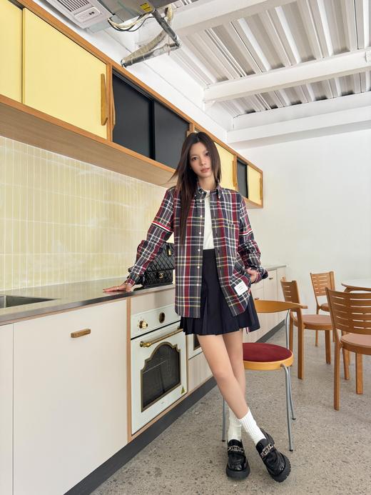 TB家2024新款格纹衬衫格子横纵交错撞出格纹新火花学院风，超洋气（UY*NICE) 商品图6