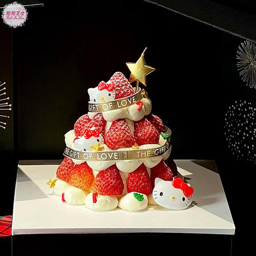 【圣诞新款】Hello Kitty草莓塔蛋糕  一层又一层的新鲜草莓，简直不要太诱人 商品图7