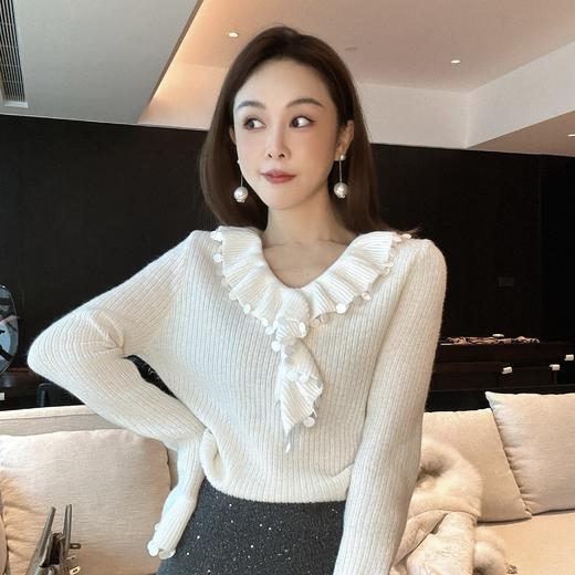 PIANAI冷小姐# 温柔系荷叶边羊毛毛衣 商品图2