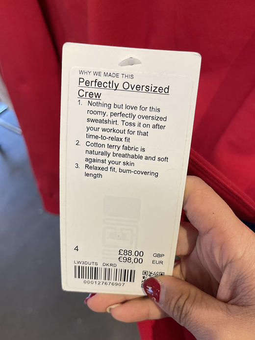 Lululemon/露露乐蒙 Perfectly 女士棉混纺宽松圆领长袖运动卫衣 商品图3