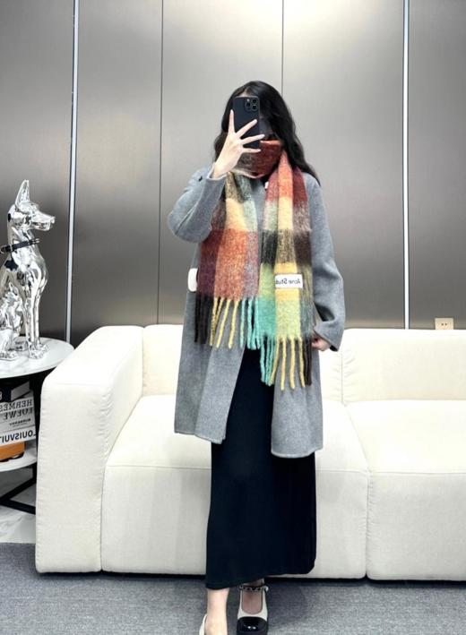 AcneStudios2024年爆款到货！️，ACNE新款羊驼毛马海毛彩虹围巾 商品图6