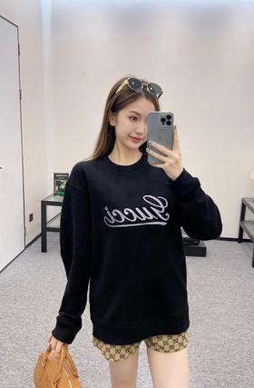 G家 紫粉刺绣圆领卫衣（DY）