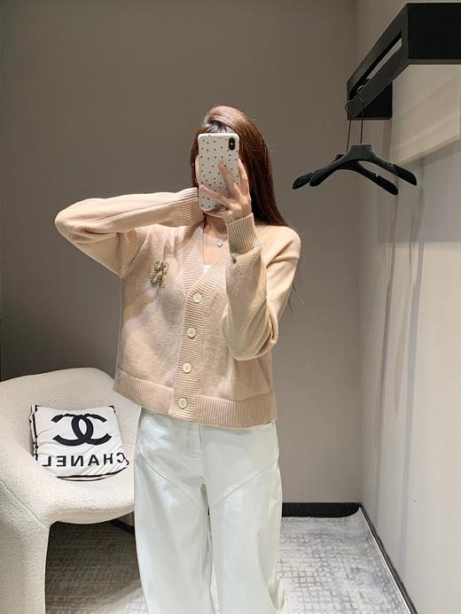 缪缪24FW秋冬新品珠钻字母logo长袖小开衫复古少女系风格（UY*DQJB) 商品图2