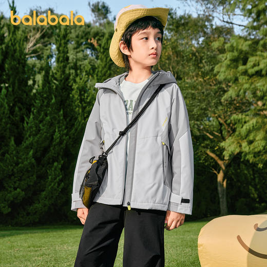 巴拉巴拉童装男童外套儿童棉服2025新款春装防水透湿拼接撞色时尚 商品图2