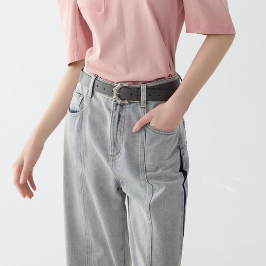 谜底牛皮革皮带2025春季新品复古风百搭特色扣头腰带女251MQ0406 商品图2