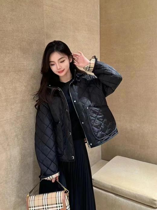 巴家 灯芯绒领拼接绗缝菱格连帽棉衣外套（UY*GH215） 商品图4