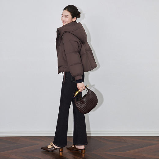 【高货wl】全新升级【铂金会员569/天猫769/差价200】(15132)洛诗琳白鸭绒短款面包服休闲通勤连帽外套冬款羽绒服女 商品图4