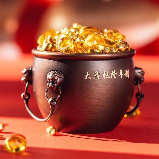 朱炳仁铜 年富一年聚宝盆风水缸套装招财开业乔迁礼物玄学小摆件 商品图1