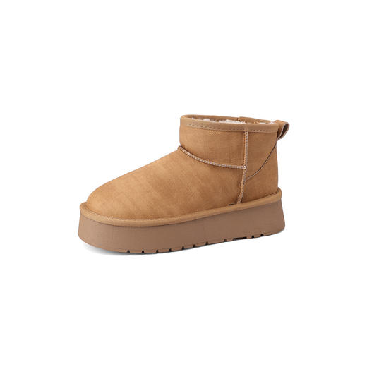 D：Fuse/迪芙斯百搭舒适保暖雪地靴女2024秋冬季新款厚底洋气短靴DF441189AM 商品图9