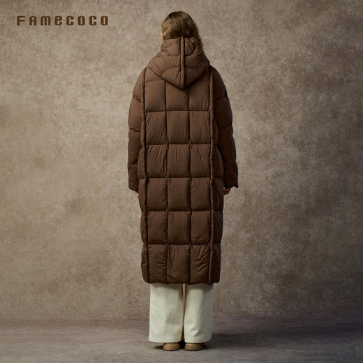 Famecoco范可儿户外极寒加厚过膝连帽白鸭绒长款羽绒服FAC8AH019 商品图4