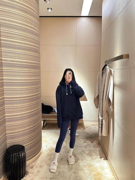 驴家24Fw秋冬新款胸口烫钻花绳印花连帽卫衣男女同款（U） 商品图9