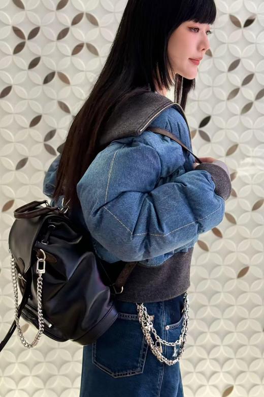 驴家24FW秋冬滑雪系列新款高领重工水洗短款牛仔羽绒服外套（UY*DQJB） 商品图8