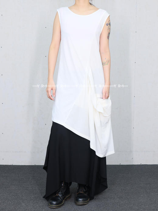 Y's | 白色中国绉无袖上衣 商品图0