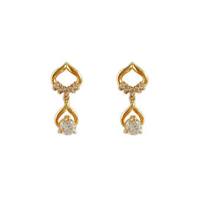 【天然正品】AU750黄金时尚设计款近20分钻石耳环181124NJM43 现售价：2880