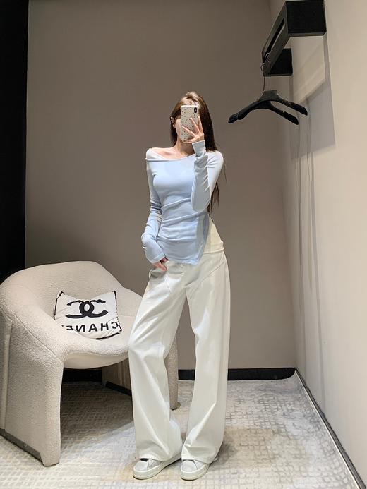 24Fw秋冬新款不规则假两件长袖T恤（UY*） 商品图5